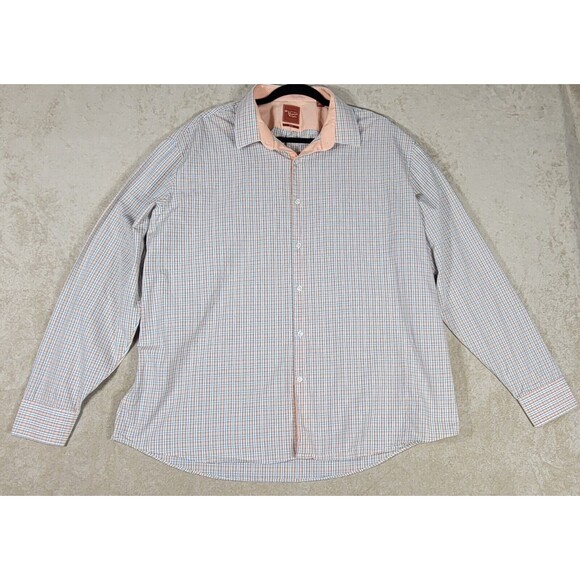Penguin Mens Casual Shirt Slim Fit Long Sleeve Multicolor Plaid Size 18 36/37 - Picture 2 of 8